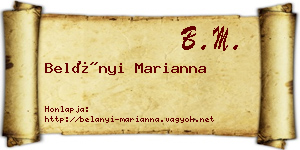 Belányi Marianna névjegykártya